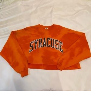 Syracuse tie dye cropped crewneck
